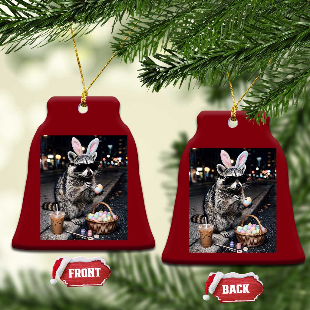 Easter Raccoon Iced Coffee Ceramic Ornament Funny Trash Panda Egg Painting TS14 Print Your Wear