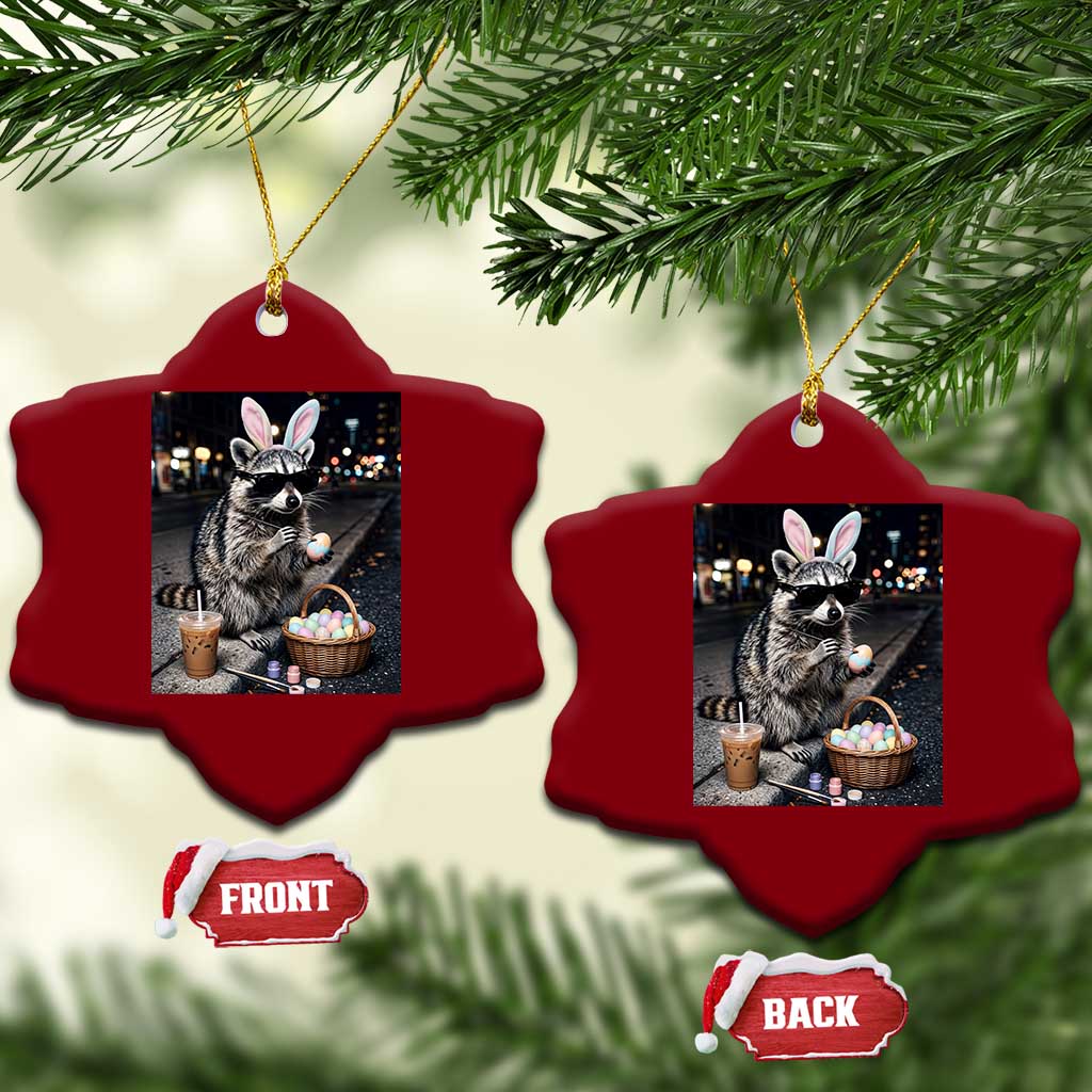 Easter Raccoon Iced Coffee Ceramic Ornament Funny Trash Panda Egg Painting TS14 Print Your Wear