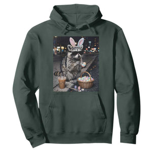 Easter Raccoon Iced Coffee Hoodie Funny Trash Panda Egg Painting TS14 Dark Forest Green Print Your Wear