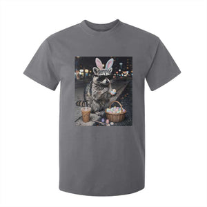 Easter Raccoon Iced Coffee T Shirt For Kid Funny Trash Panda Egg Painting TS14 Charcoal Print Your Wear