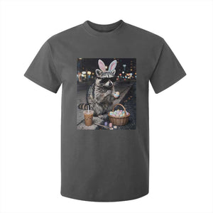 Easter Raccoon Iced Coffee T Shirt For Kid Funny Trash Panda Egg Painting TS14 Dark Heather Print Your Wear
