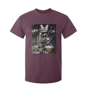 Easter Raccoon Iced Coffee T Shirt For Kid Funny Trash Panda Egg Painting TS14 Maroon Print Your Wear