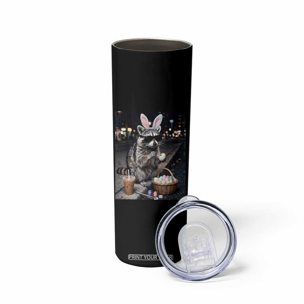 Easter Raccoon Iced Coffee Skinny Tumbler Funny Trash Panda Egg Painting TS14 Print Your Wear