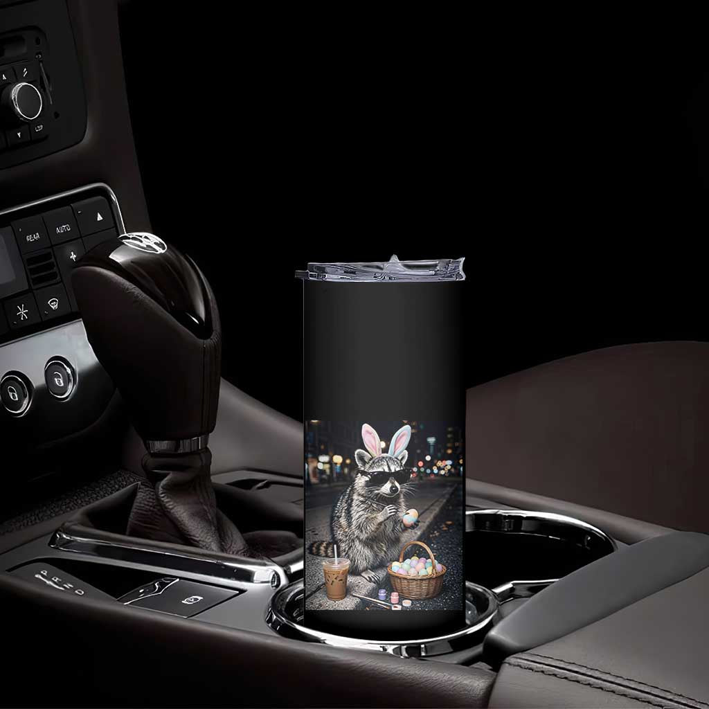 Easter Raccoon Iced Coffee Skinny Tumbler Funny Trash Panda Egg Painting TS14 Print Your Wear