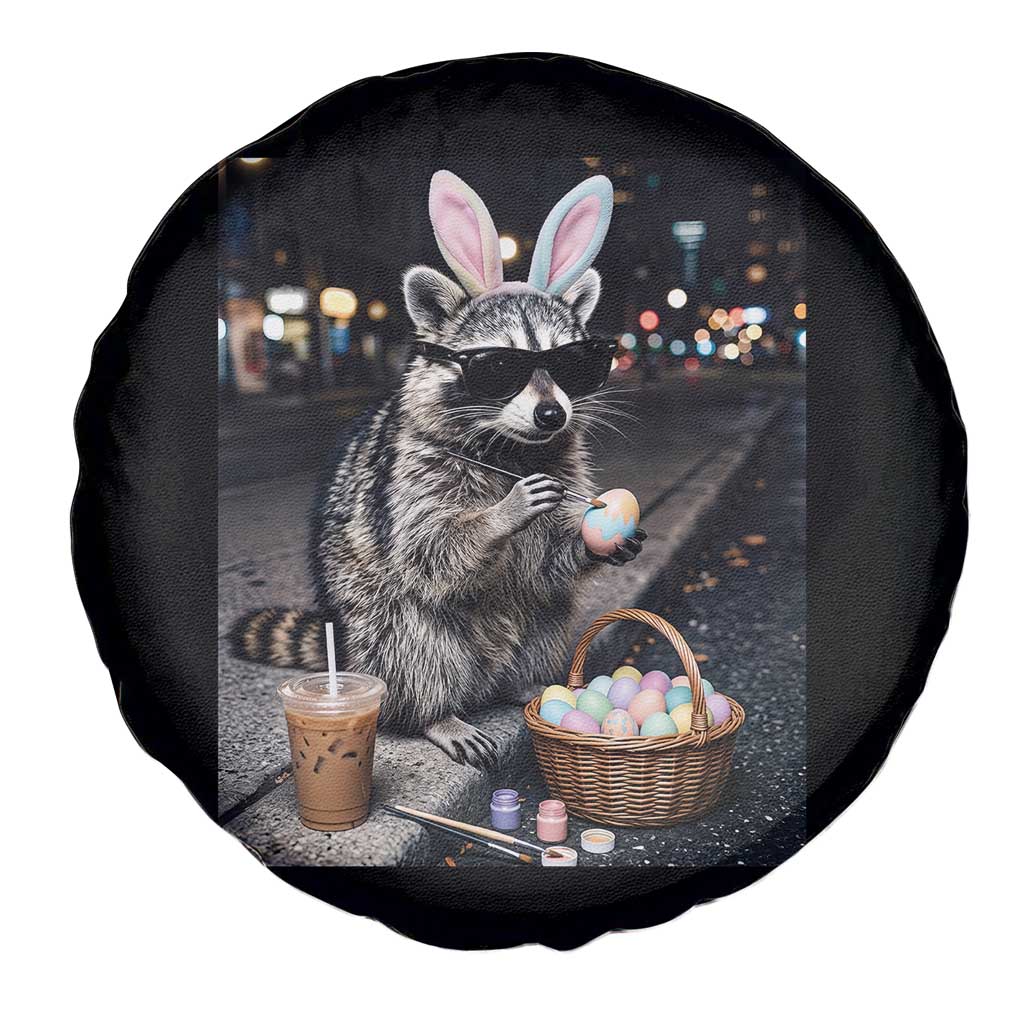 Easter Raccoon Iced Coffee Spare Tire Cover Funny Trash Panda Egg Painting TS14 Print Your Wear