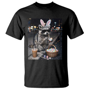 Easter Raccoon Iced Coffee T Shirt Funny Trash Panda Egg Painting TS14 Black Print Your Wear