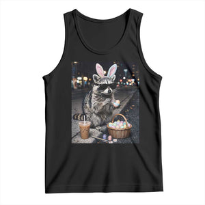 Easter Raccoon Iced Coffee Tank Top Funny Trash Panda Egg Painting TS14 Black Print Your Wear