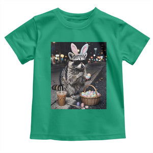 Easter Raccoon Iced Coffee Toddler T Shirt Funny Trash Panda Egg Painting TS14 Irish Green Print Your Wear