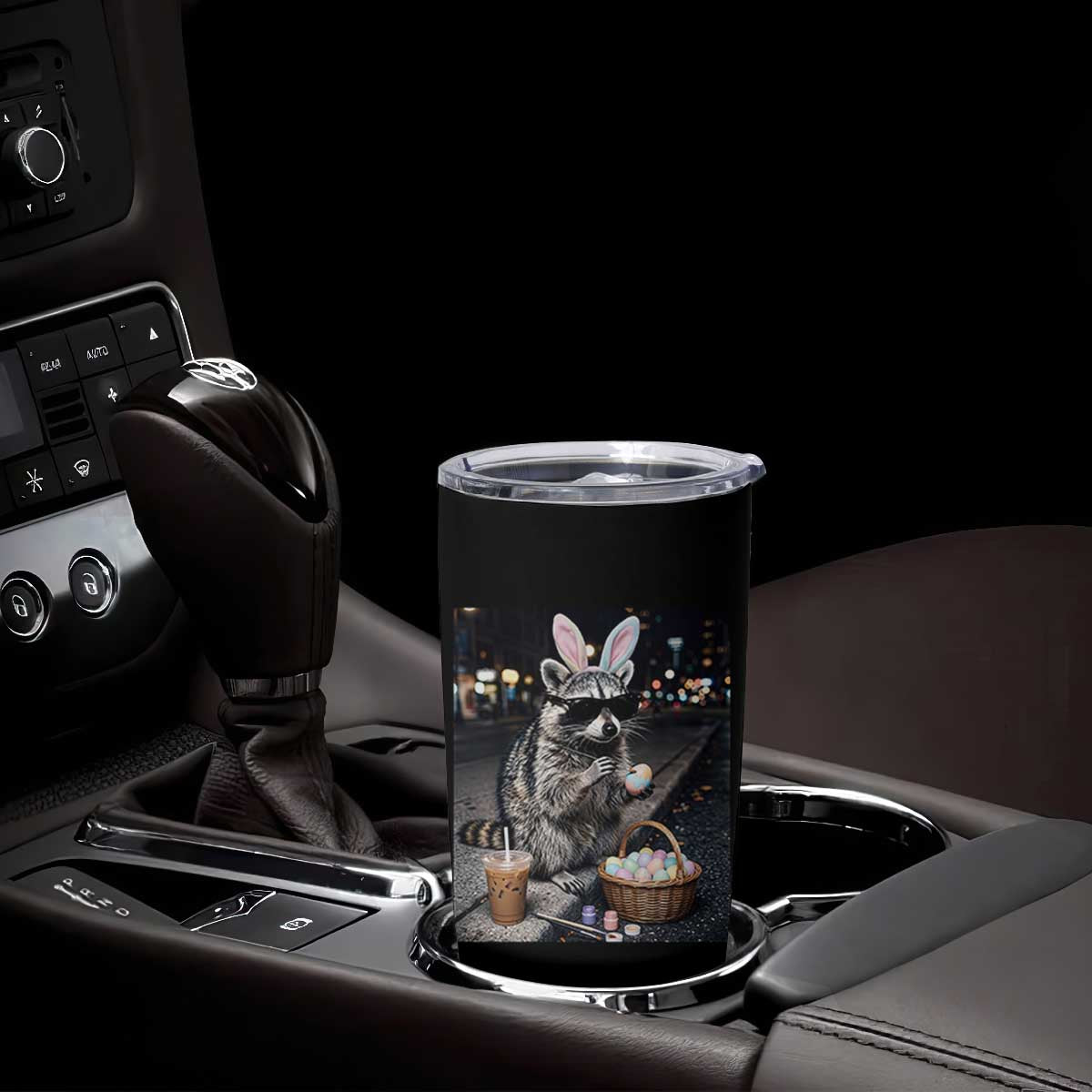 Easter Raccoon Iced Coffee Tumbler Cup Funny Trash Panda Egg Painting TS14 Print Your Wear