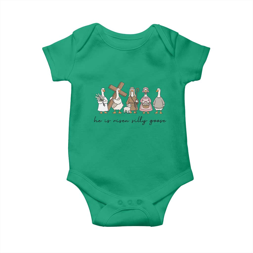 He Is Risen Silly Goose Baby Onesie Funny Christian Easter TS14 Irish Green Print Your Wear