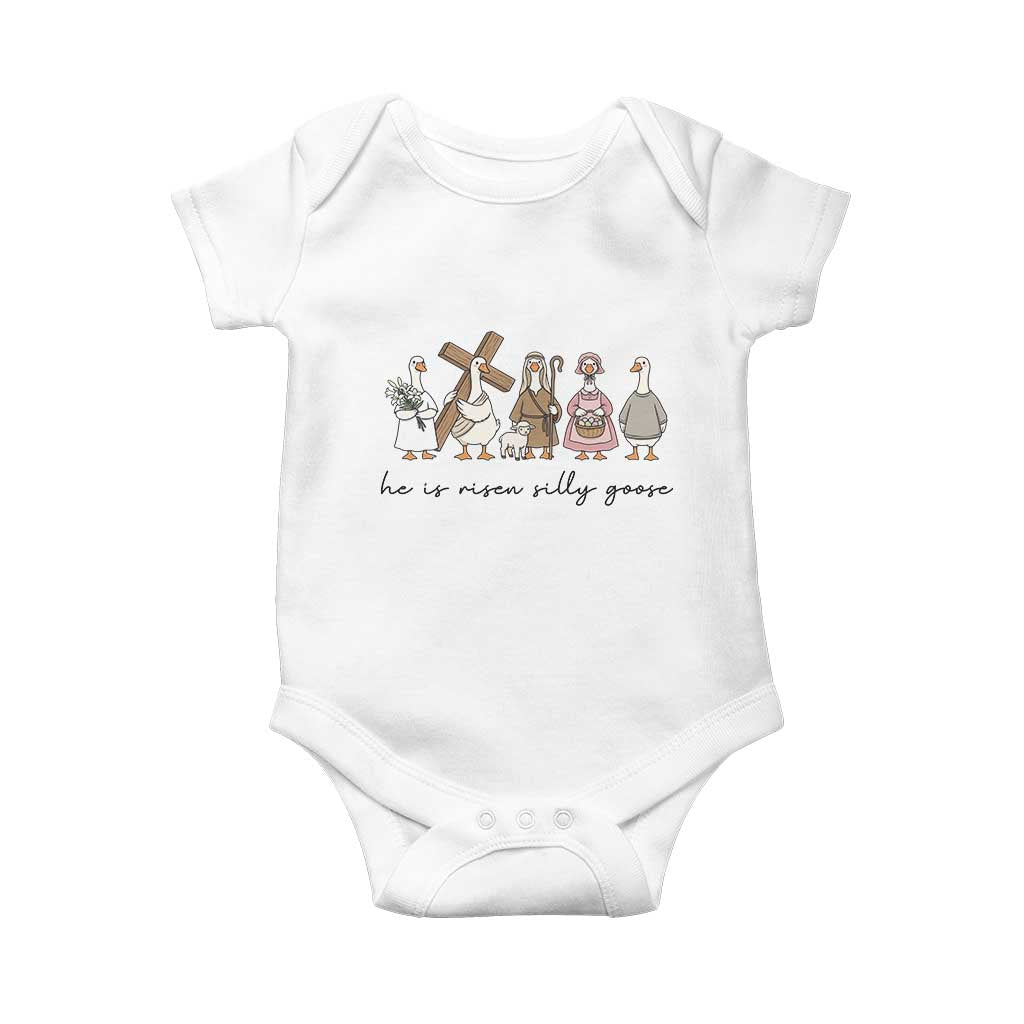 He Is Risen Silly Goose Baby Onesie Funny Christian Easter TS14 White Print Your Wear