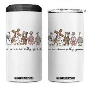He Is Risen Silly Goose 4 in 1 Can Cooler Tumbler Funny Christian Easter TS14 One Size: 16 oz Black Print Your Wear
