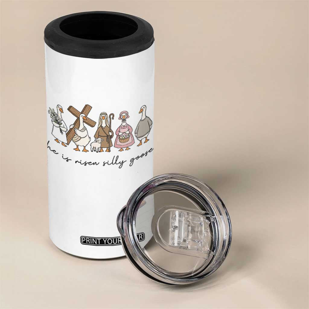 He Is Risen Silly Goose 4 in 1 Can Cooler Tumbler Funny Christian Easter TS14 Print Your Wear