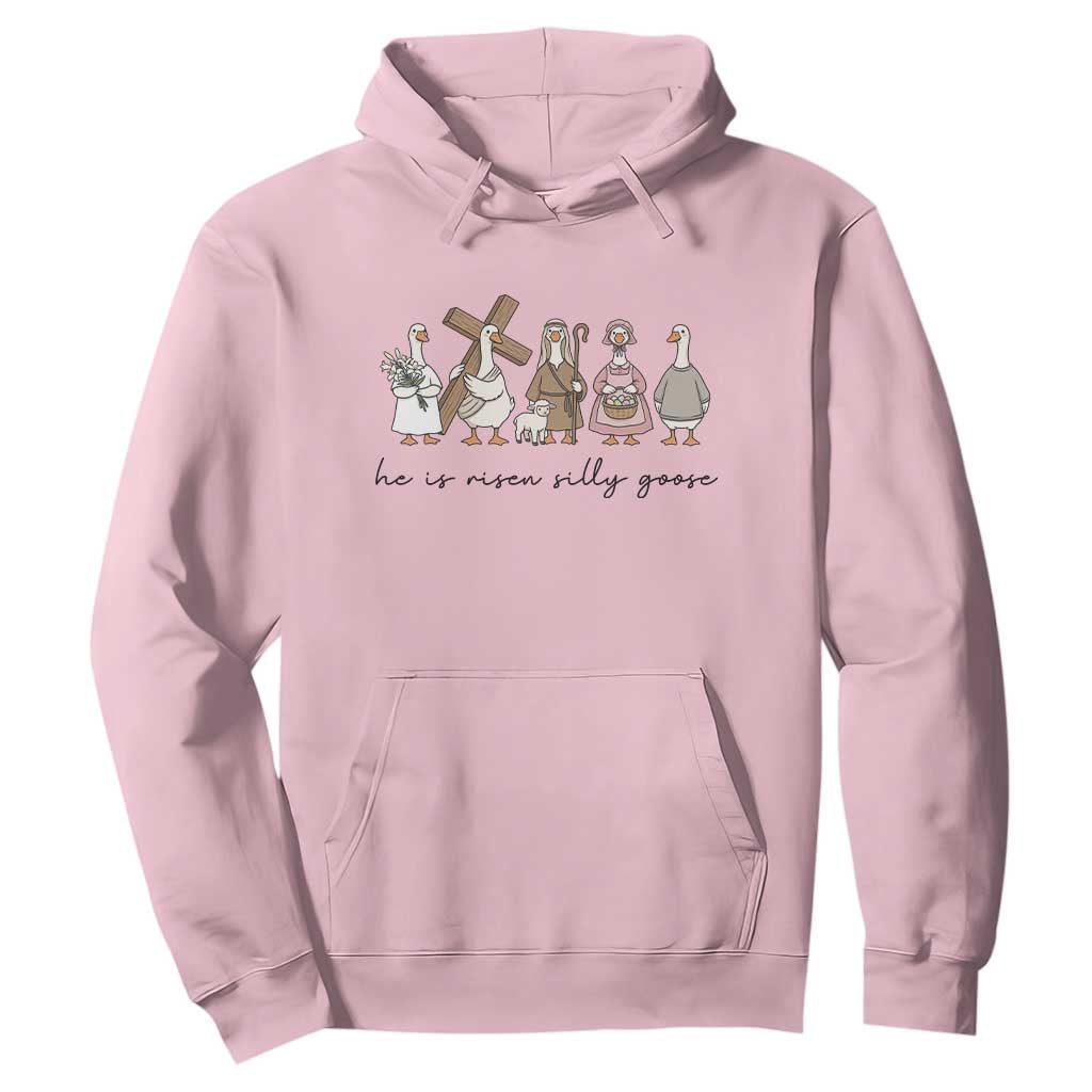 He Is Risen Silly Goose Hoodie Funny Christian Easter TS14 Light Pink Print Your Wear