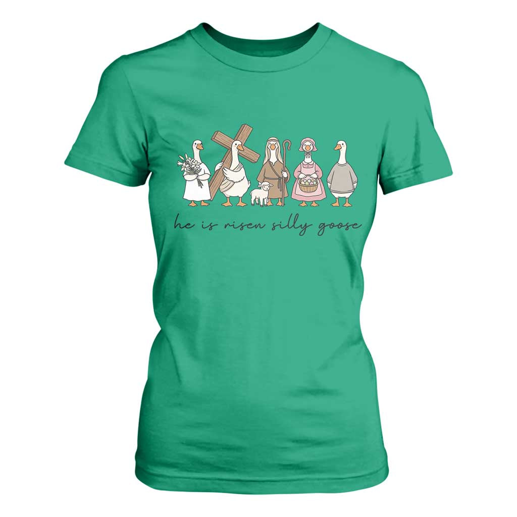 He Is Risen Silly Goose T Shirt For Women Funny Christian Easter TS14 Irish Green Print Your Wear