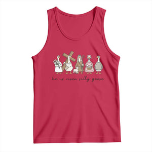 He Is Risen Silly Goose Tank Top Funny Christian Easter TS14 Red Print Your Wear
