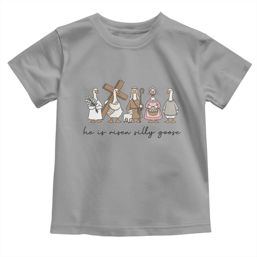 He Is Risen Silly Goose Toddler T Shirt Funny Christian Easter TS14 Sport Gray Print Your Wear