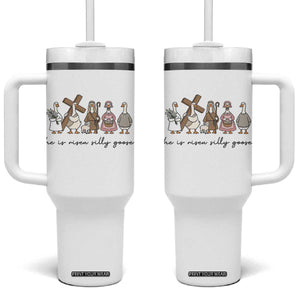 He Is Risen Silly Goose Tumbler With Handle Funny Christian Easter TS14 One Size: 40 oz Black Print Your Wear