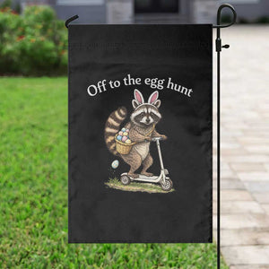 Off To The Egg Hunt Garden Flag Funny Easter Raccoon TS14 Print Your Wear