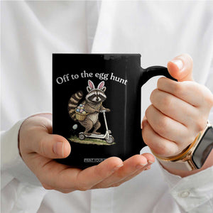 Off To The Egg Hunt Coffee Mug Funny Easter Raccoon TS14 Print Your Wear