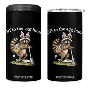 Off To The Egg Hunt 4 in 1 Can Cooler Tumbler Funny Easter Raccoon TS14 One Size: 16 oz Black Print Your Wear