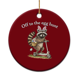 Off To The Egg Hunt Ceramic Ornament Funny Easter Raccoon TS14 1pc Red Print Your Wear