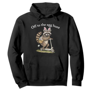 Off To The Egg Hunt Hoodie Funny Easter Raccoon TS14 Black Print Your Wear