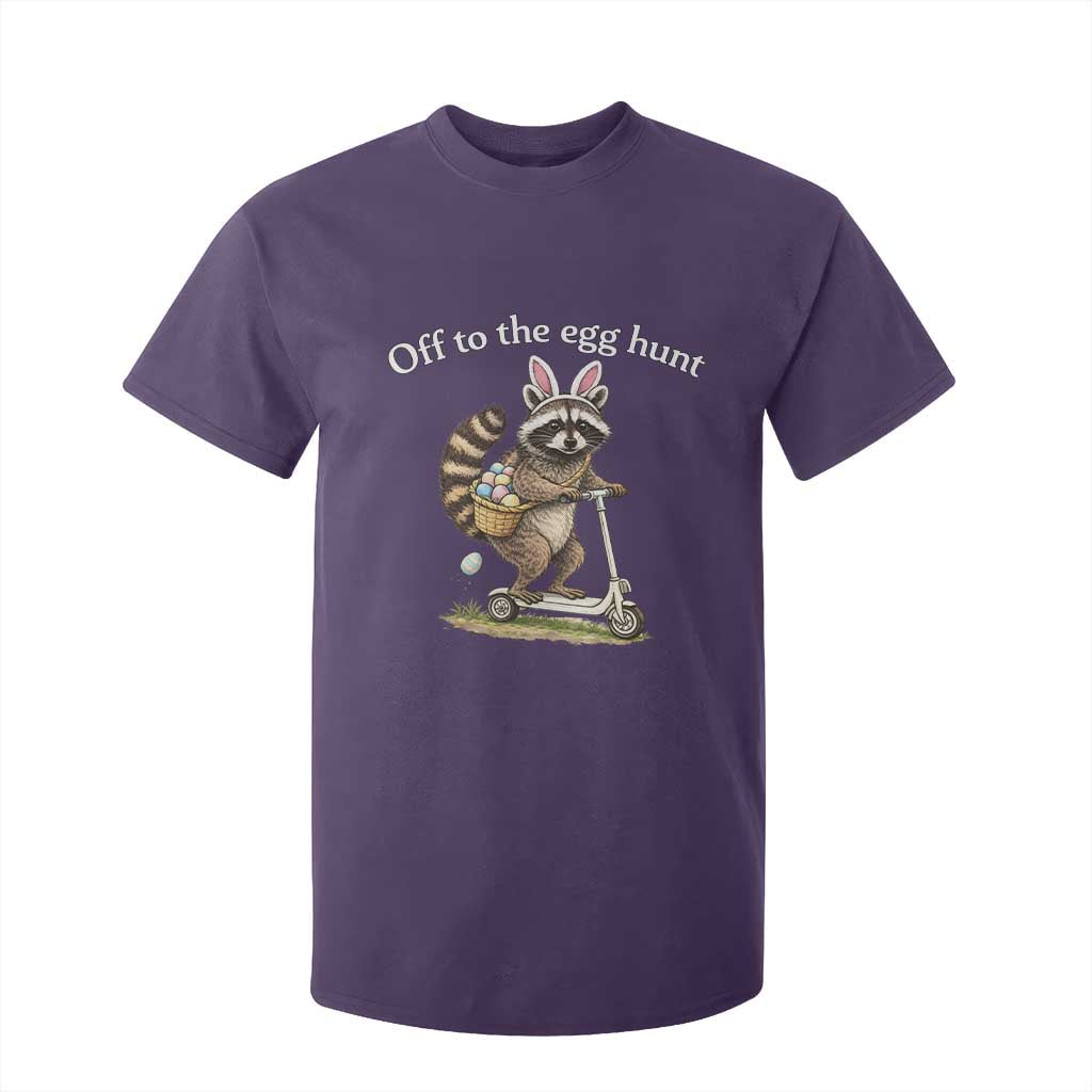 Off To The Egg Hunt T Shirt For Kid Funny Easter Raccoon TS14 Purple Print Your Wear