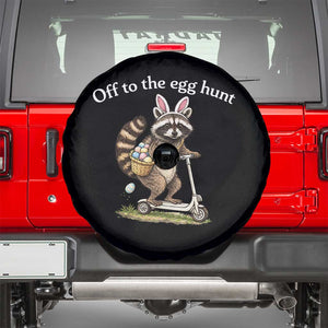 Off To The Egg Hunt Spare Tire Cover Funny Easter Raccoon TS14 Black Print Your Wear