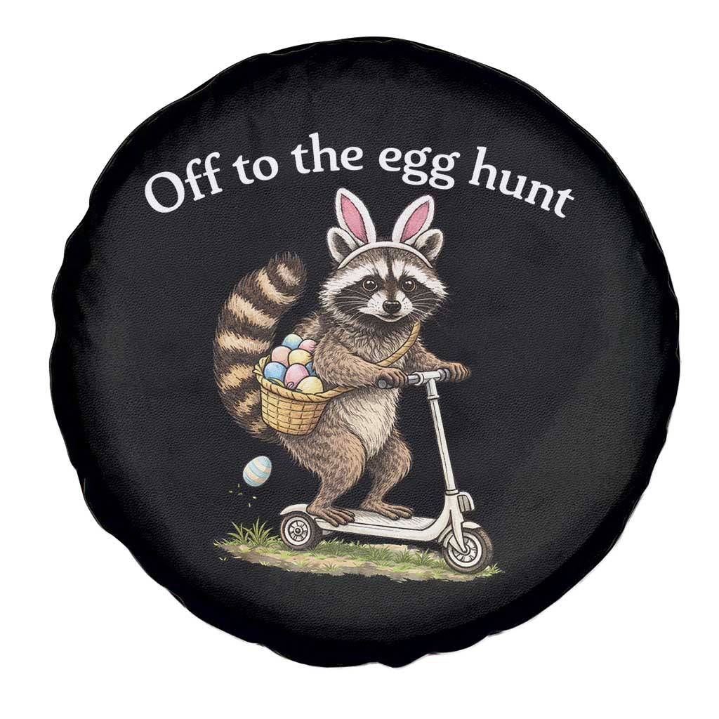 Off To The Egg Hunt Spare Tire Cover Funny Easter Raccoon TS14 Print Your Wear