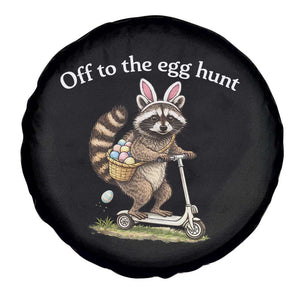Off To The Egg Hunt Spare Tire Cover Funny Easter Raccoon TS14 Print Your Wear