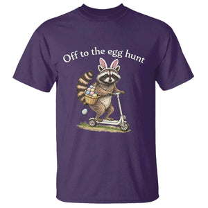 Off To The Egg Hunt T Shirt Funny Easter Raccoon TS14 Purple Print Your Wear