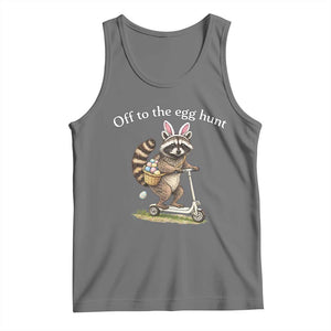 Off To The Egg Hunt Tank Top Funny Easter Raccoon TS14 Black Heather Print Your Wear