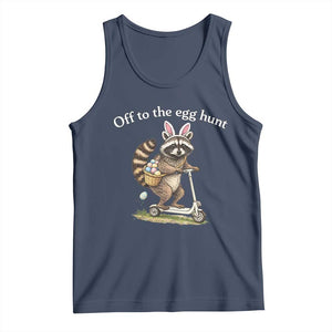 Off To The Egg Hunt Tank Top Funny Easter Raccoon TS14 Navy Print Your Wear