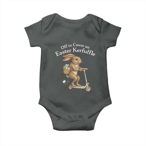 Funny Easter Bunny Baby Onesie Off To The Cause an Easter Kerfuffle TS14 Dark Heather Print Your Wear