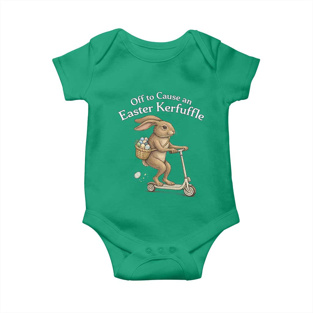 Funny Easter Bunny Baby Onesie Off To The Cause an Easter Kerfuffle TS14 Irish Green Print Your Wear