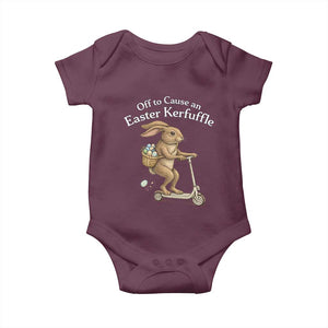 Funny Easter Bunny Baby Onesie Off To The Cause an Easter Kerfuffle TS14 Maroon Print Your Wear
