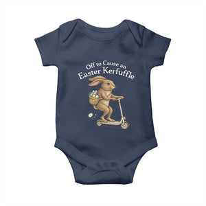 Funny Easter Bunny Baby Onesie Off To The Cause an Easter Kerfuffle TS14 Navy Print Your Wear