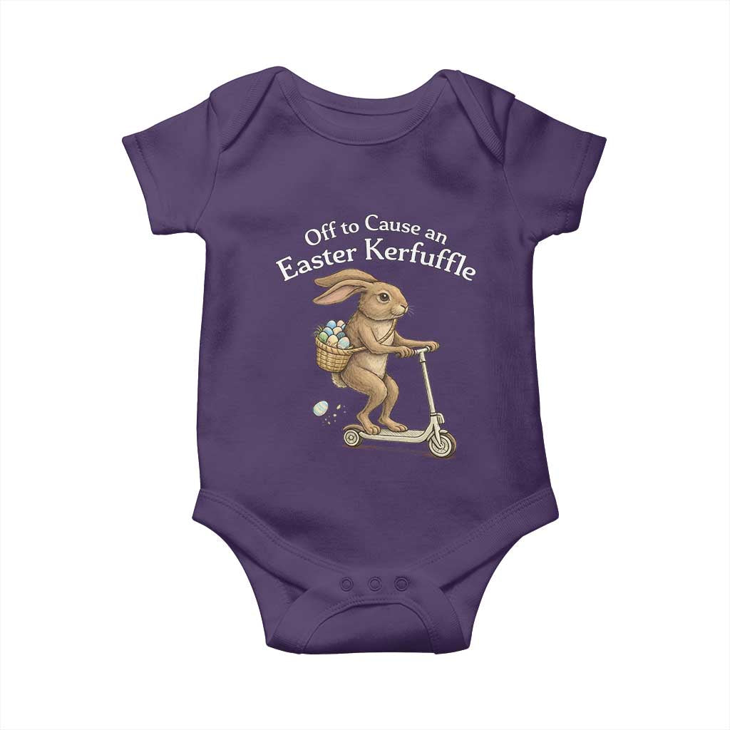 Funny Easter Bunny Baby Onesie Off To The Cause an Easter Kerfuffle TS14 Purple Print Your Wear