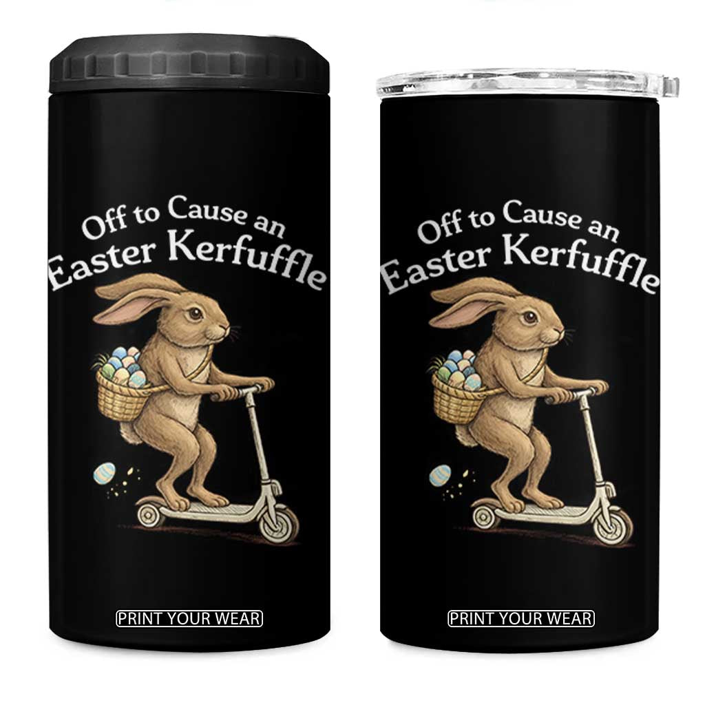 Funny Easter Bunny 4 in 1 Can Cooler Tumbler Off To The Cause an Easter Kerfuffle TS14 One Size: 16 oz Black Print Your Wear