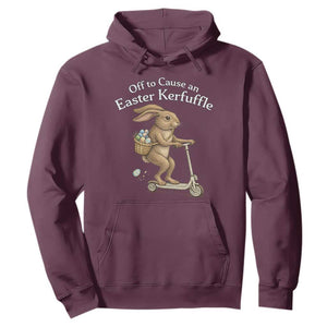 Funny Easter Bunny Hoodie Off To The Cause an Easter Kerfuffle TS14 Maroon Print Your Wear