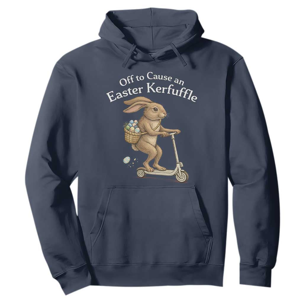 Funny Easter Bunny Hoodie Off To The Cause an Easter Kerfuffle TS14 Navy Print Your Wear