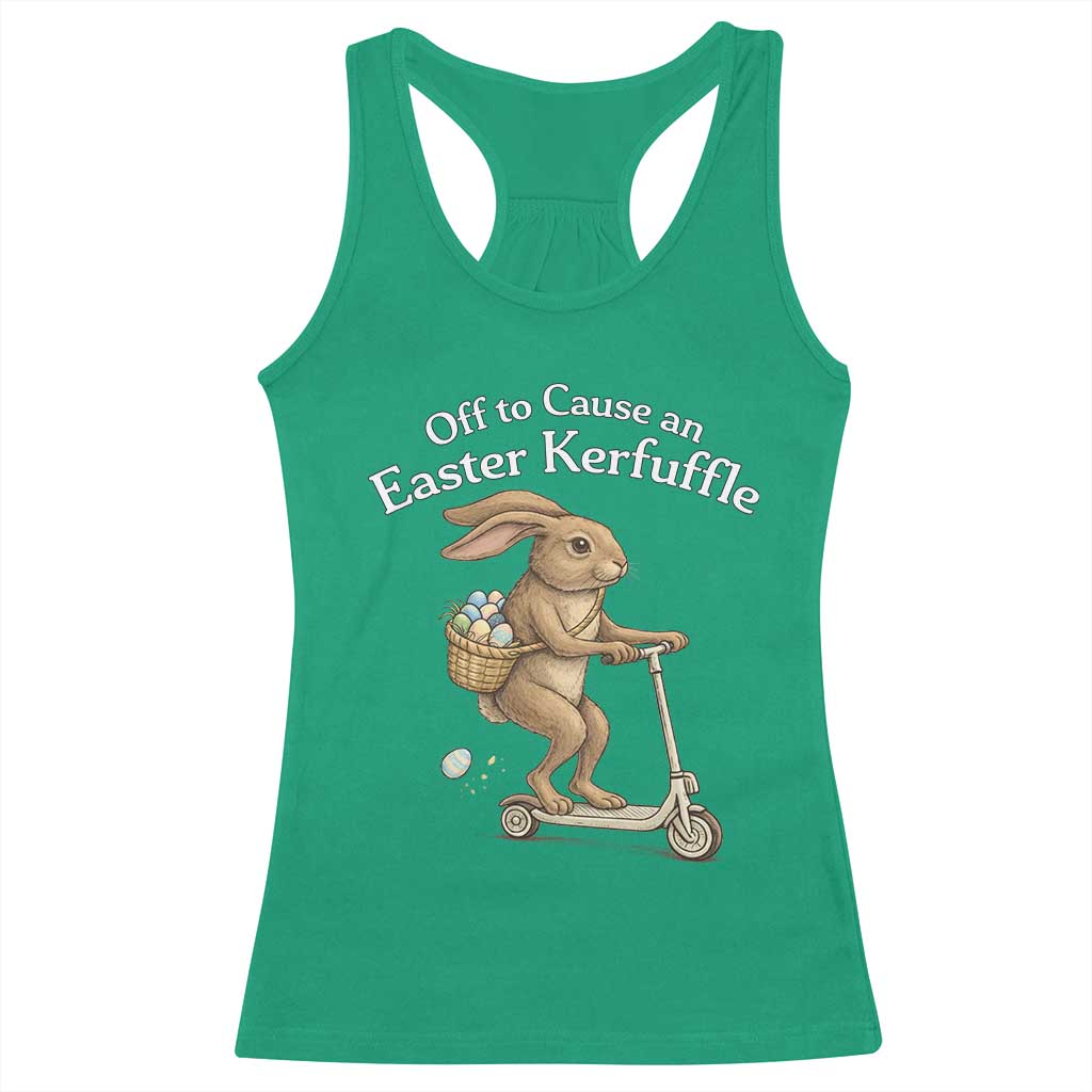 Funny Easter Bunny Racerback Tank Top Off To The Cause an Easter Kerfuffle TS14 Irish Green Print Your Wear