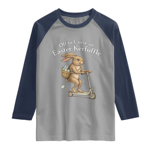 Funny Easter Bunny Raglan Shirt Off To The Cause an Easter Kerfuffle TS14 Sport Gray Navy Print Your Wear