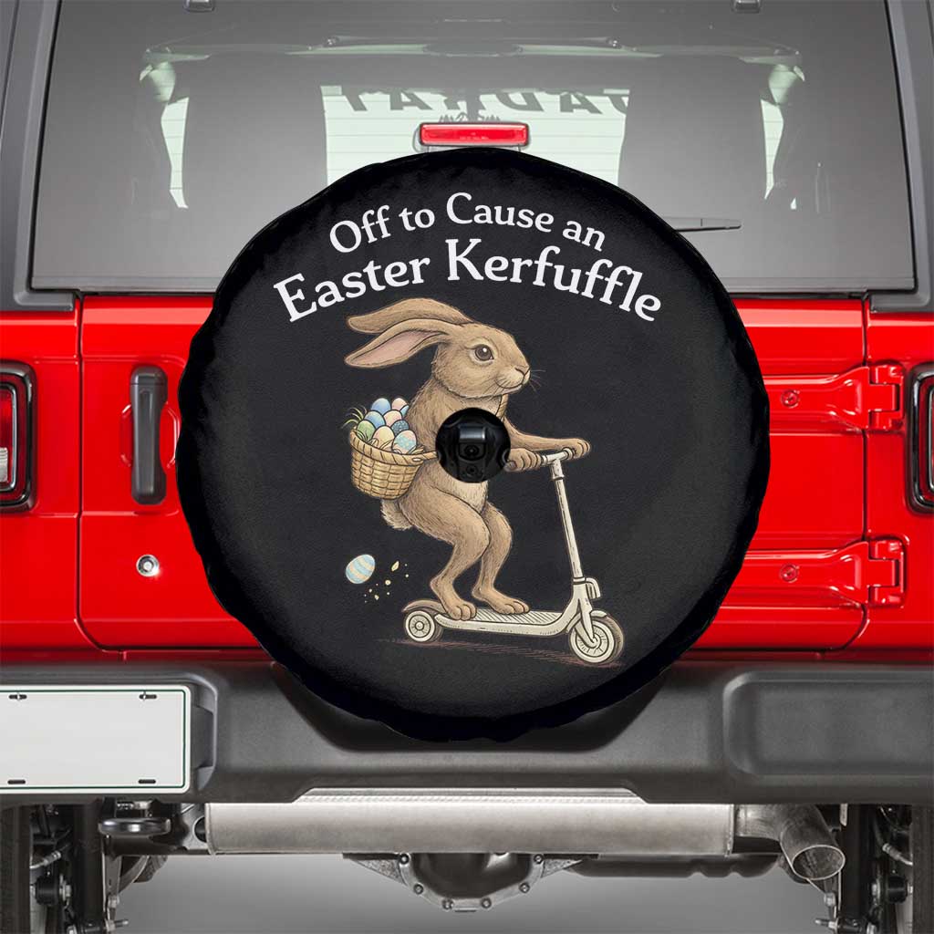 Funny Easter Bunny Spare Tire Cover Off To The Cause an Easter Kerfuffle TS14 Black Print Your Wear