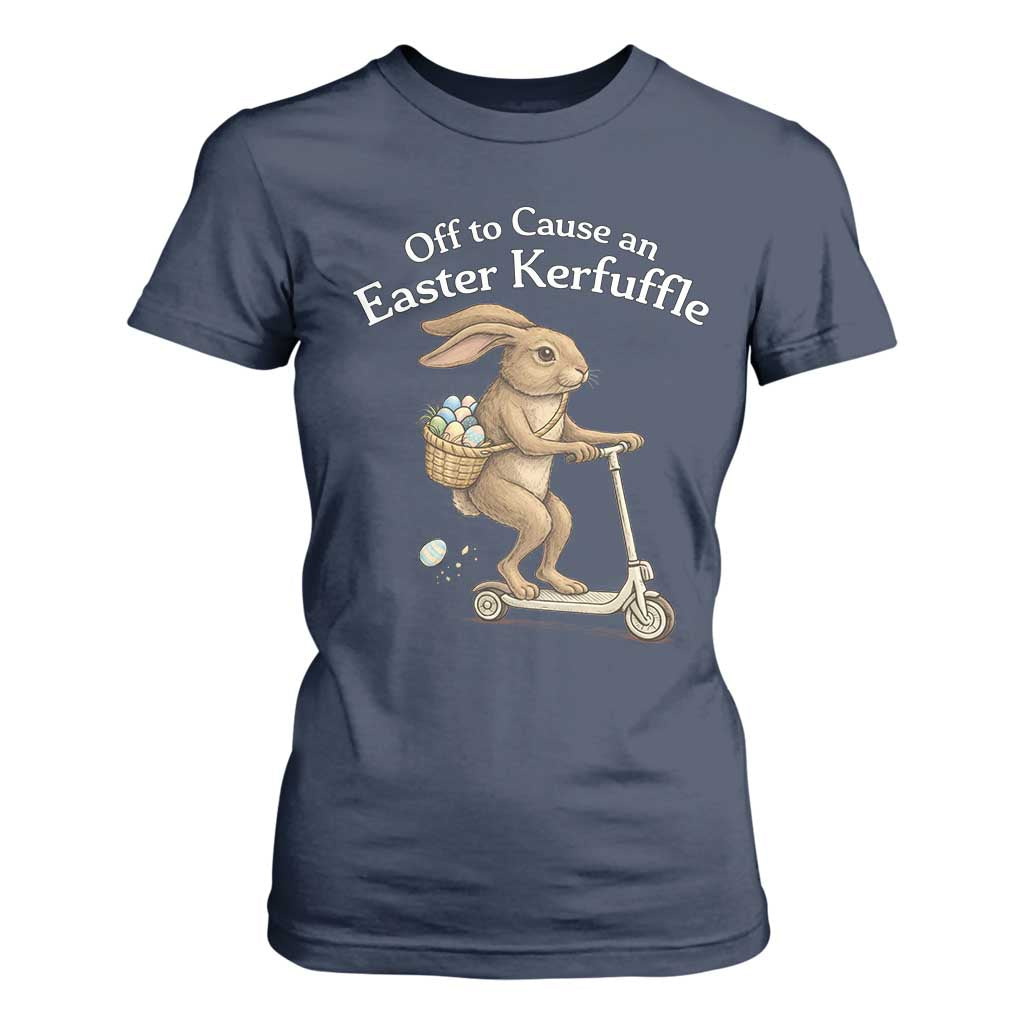 Funny Easter Bunny T Shirt For Women Off To The Cause an Easter Kerfuffle TS14 Navy Print Your Wear