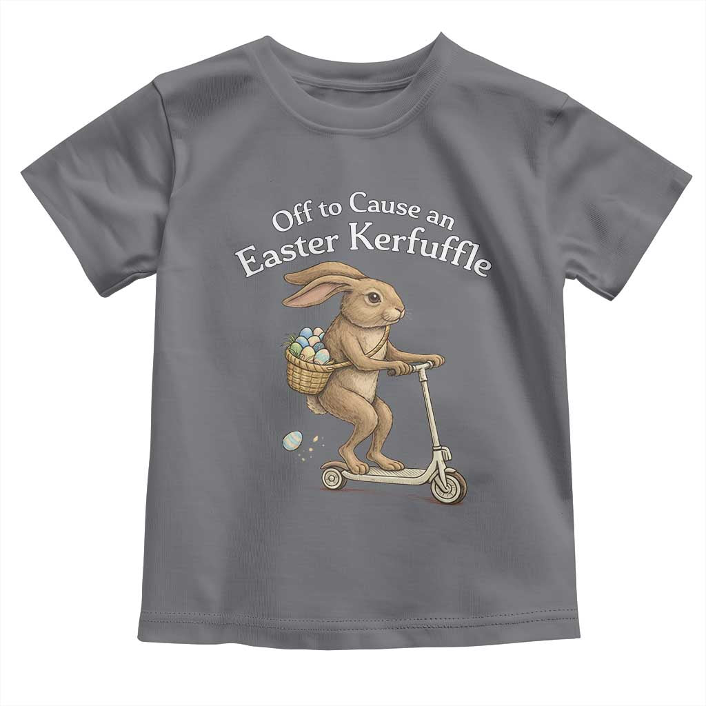 Funny Easter Bunny Toddler T Shirt Off To The Cause an Easter Kerfuffle TS14 Charcoal Print Your Wear