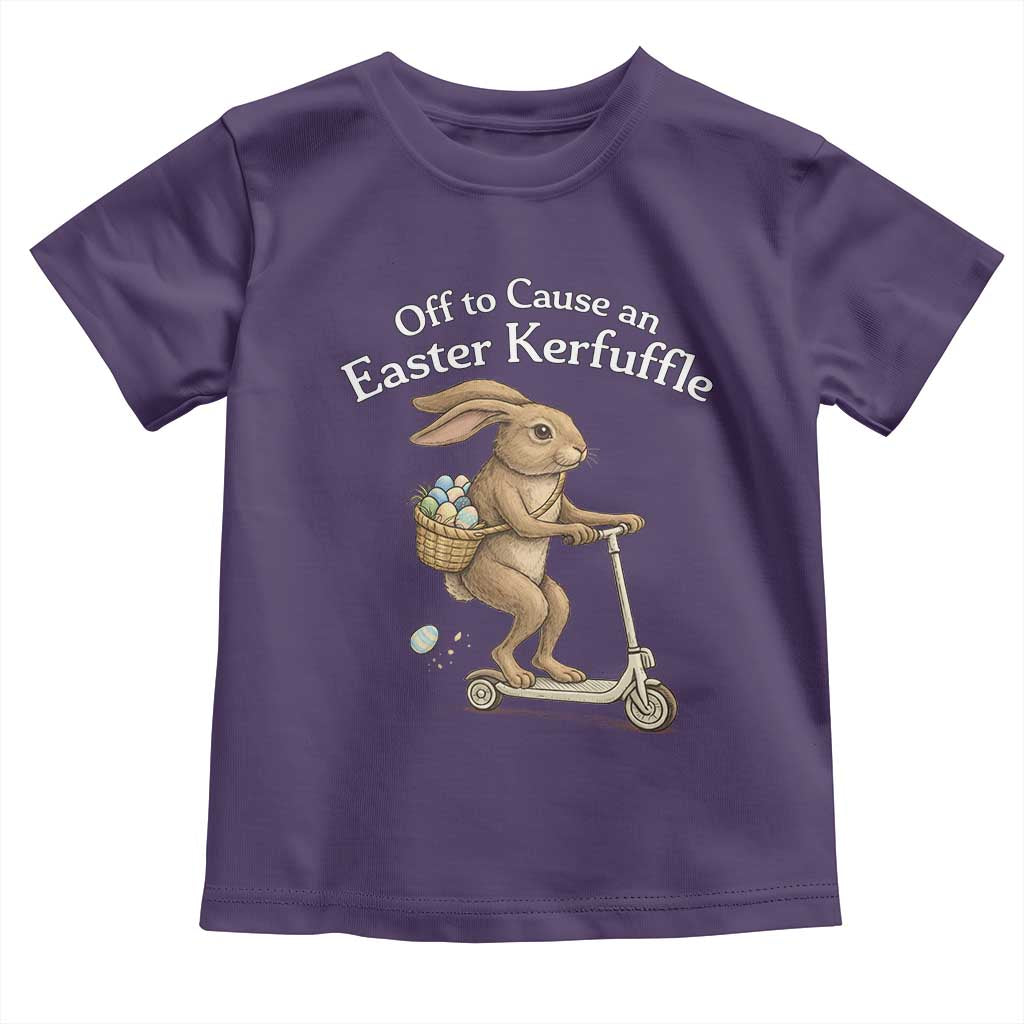 Funny Easter Bunny Toddler T Shirt Off To The Cause an Easter Kerfuffle TS14 Purple Print Your Wear