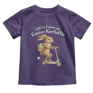 Funny Easter Bunny Toddler T Shirt Off To The Cause an Easter Kerfuffle TS14 Purple Print Your Wear