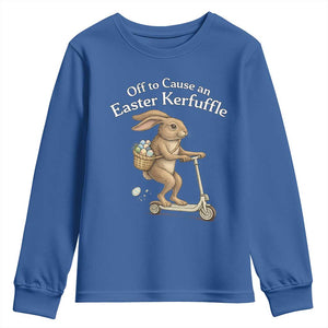 Funny Easter Bunny Youth Sweatshirt Off To The Cause an Easter Kerfuffle TS14 Royal Blue Print Your Wear